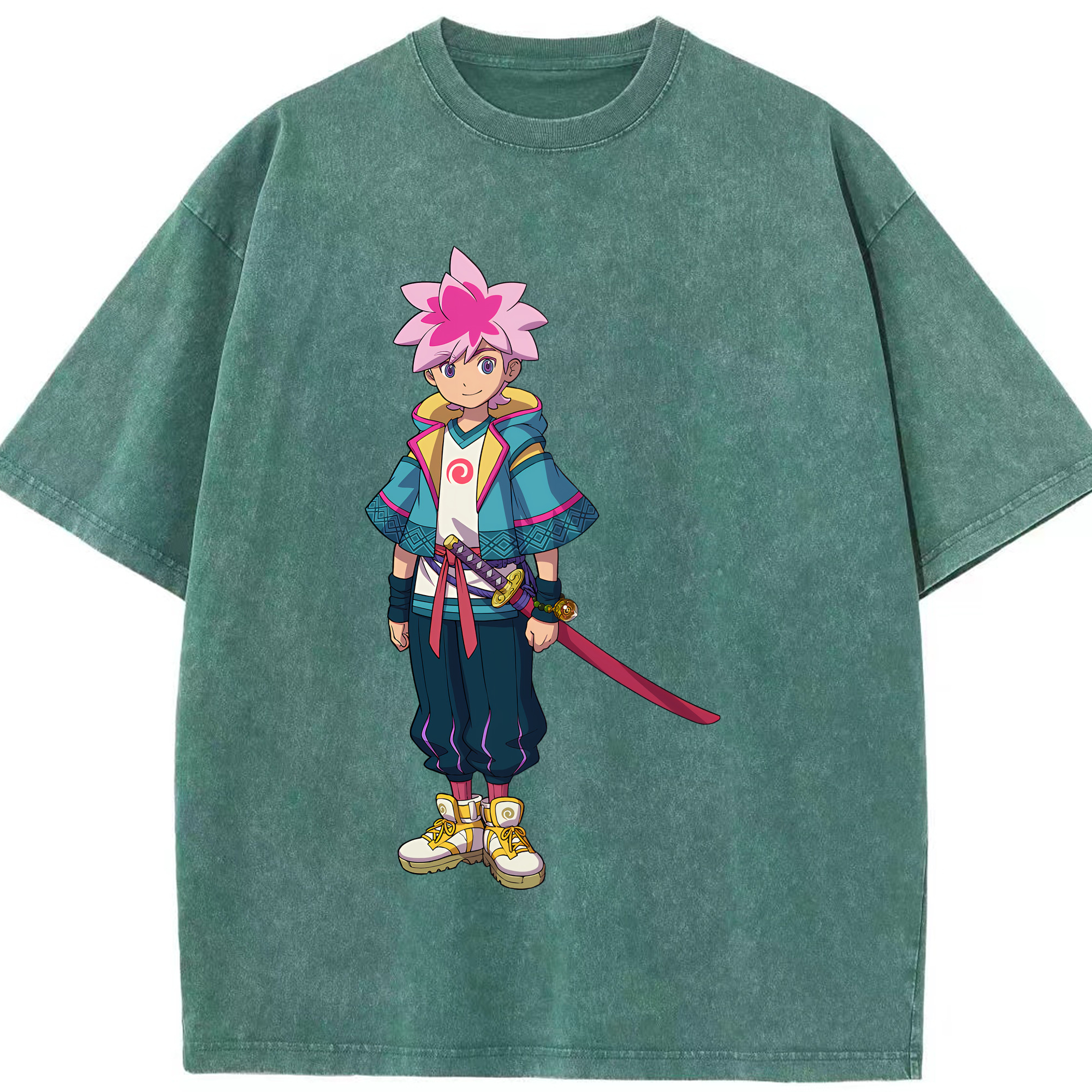 （画像用） 妖怪ウォッチ Yo-kai Watch 綿100% ヴィンテージ風 半袖Tシャツ（フロントプリント）